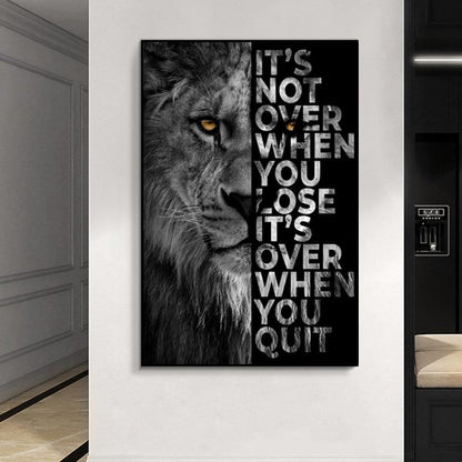 Poster Motivation Löwe Schwarz Grau I Wandbilder Wohnzimmer & Schlafzimmer I Deko Print Bilder I ohne Rahmen