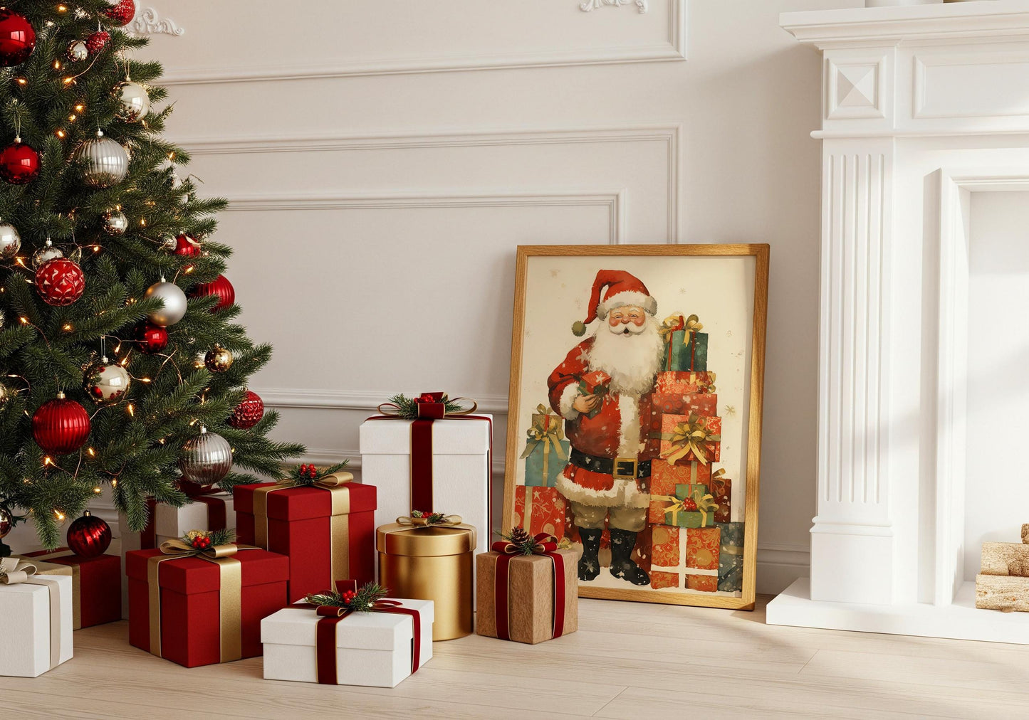 Weihnachtsmann Poster · Geschenkidee für Weihnachtsliebhaber · Dekoprint ohne Rahmen