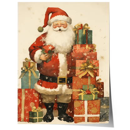 Weihnachtsmann Poster · Geschenkidee für Weihnachtsliebhaber · Dekoprint ohne Rahmen
